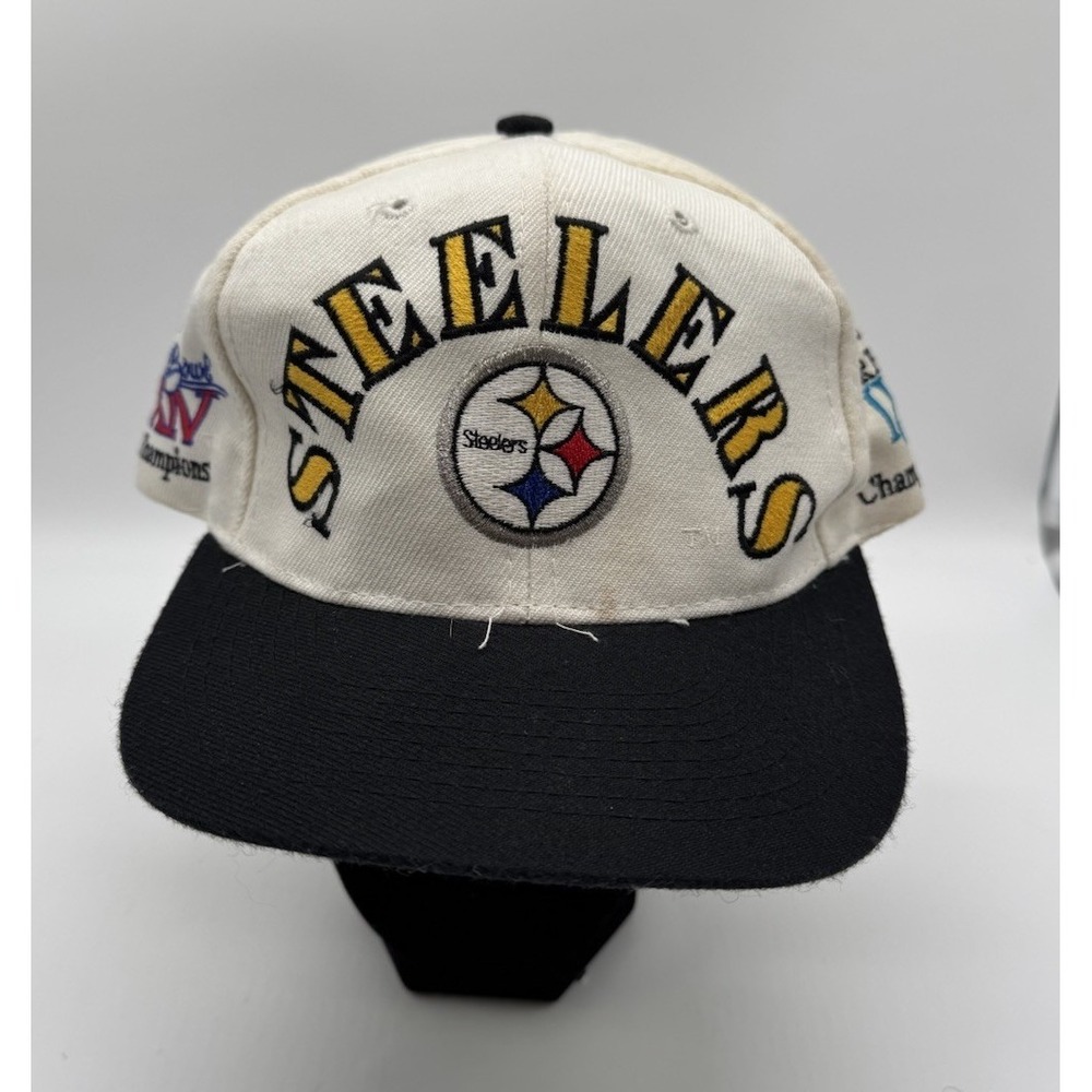 Vtg 90's Annco Pittsburgh Steelers Snapback Hat 4X Super Bowl Champions HTF READ